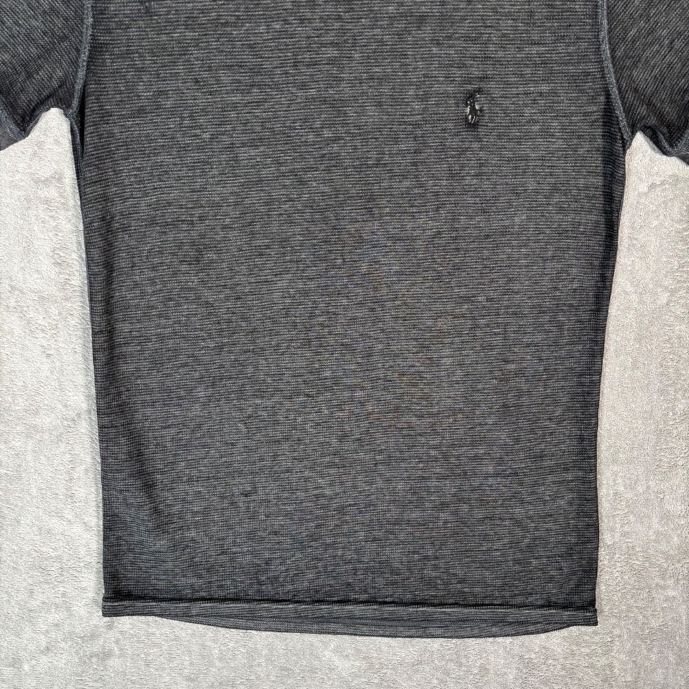 Polo Ralph Lauren Mens Large Charcoal Gray Waffle Knit Short Sleeve T-Shirt - Picture 5 of 11